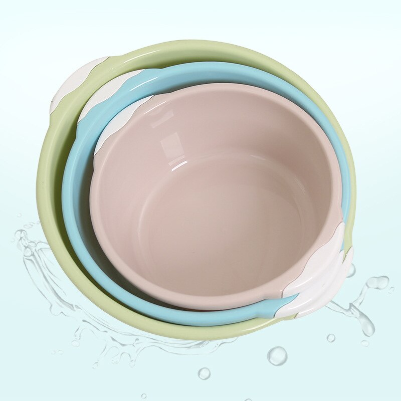 Household Wash Basin Plastic Large Thick round Wash Washtub with Washboard Feet-Washing Basin Stand Small Bason