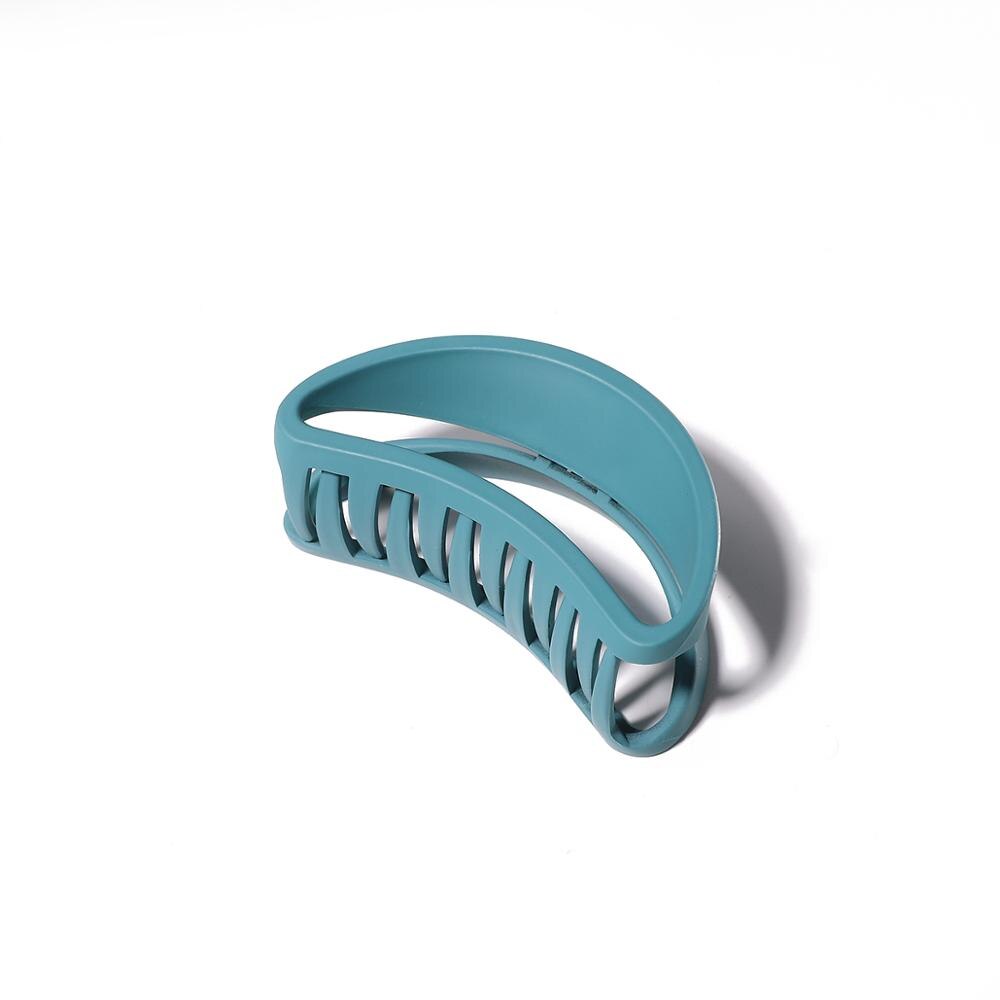 Women Hair Clips Hairpins Solid Color Hair Claws Crab Girls Make UP Washing Tool Barrettes Hair Accessories Headband Headwear: Lake Blue 3cmx7cm