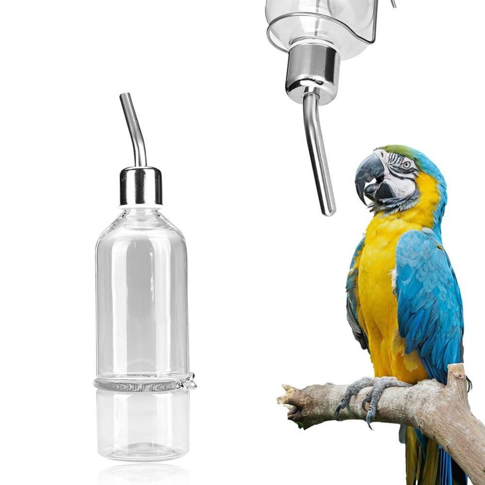 Voederbak voor papegaaien, automatische voerbak voor konijnen, waterfles voor papegaaien, vogelkooi van roestvrij staal, watertoevoer en -afvoer
