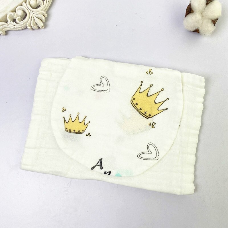 Tecknad fågel kanin elefant djur bebis spädbarn handduk svettabsorberande torkduk bomull dagis svettabsorberande handduk: Krona