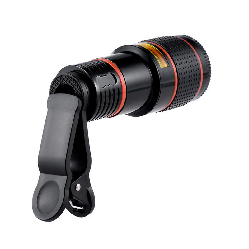 Universele Clip-On 12x Zoom Tele Telescope Camera Lens Voor Mobiele Telefoon Iphone Samsung HSJ-19