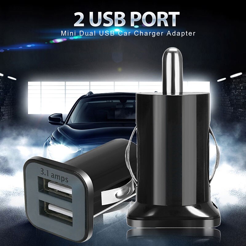 Auto Vrachtwagen Dual 2 Port Usb Mini Charger Adapter Fit Voor Iphone Voor Ipad Voor S-Amsung Mobiele Telefoons 12V Power