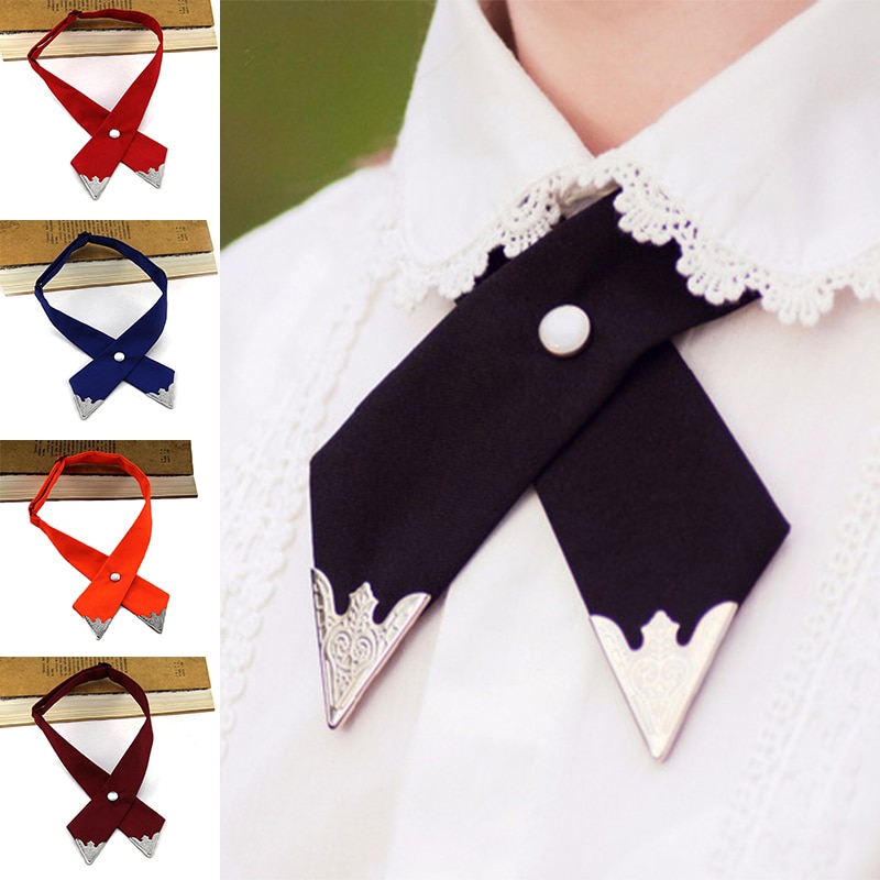 Casual Cross Bow Ties for Men & Women Solid Business Casual Cross Tie Formal Dress Men Wedding Metal Collar Cross Bowtie