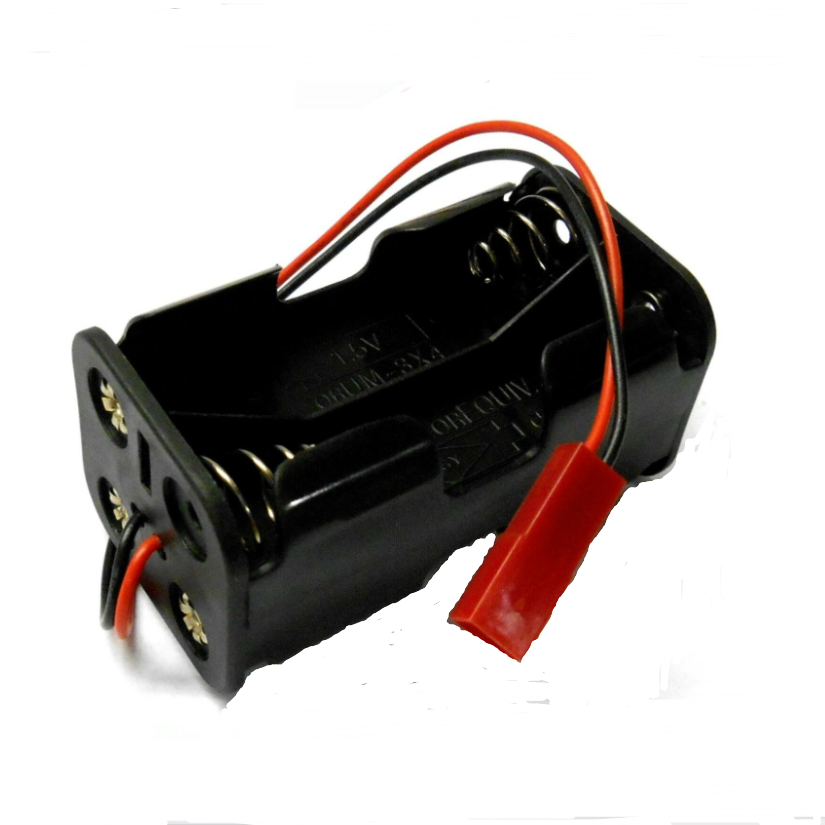 RC Auto Ontvanger Batterijhouder Case Box Pack 4xAA Compatibe JR Futaba 2.1mm 2.5mm 3 Pins Plug JST Man Vrouw 2 Pins Connector: Rood
