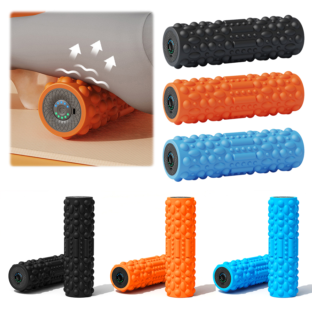Electric Vibrating Foam Roller Yoga Column Rechargeable Massage Column 5 Modes Exercise Roller for Bodybuilding
