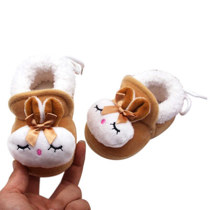 Baby Boys Girls Bunny Slippers Cute Soft Plush Winter Warm House Shoes Non-Slip Toddler First Walkers: 3 / 14