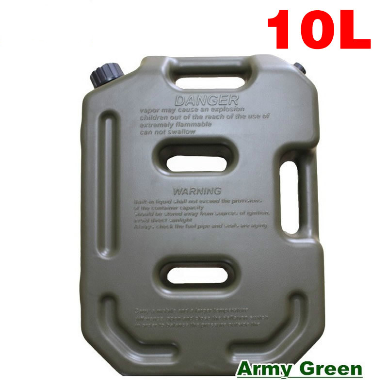 10L ( 2.6 Gallon ) Jerrycan Practical Gasoline Diesel Fuel Tank Can Pack For Off-road SUV ATV Motorcycle Fuel Container Canister