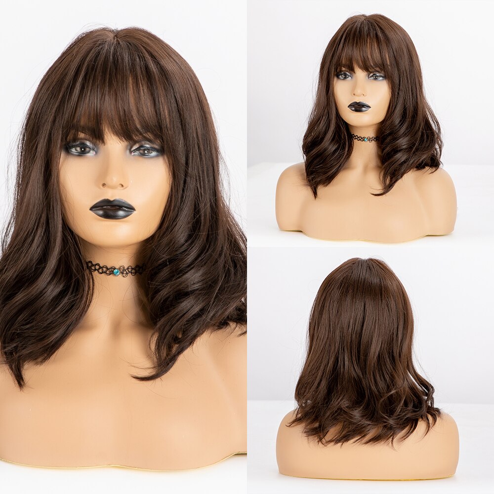 EASIHAIR Synthetic Wigs for Women Grey Short Wigs with Bangs Layered Natural Hair Wigs Daily Bob Hairstyle Wig Heat Resistant: LC210-4