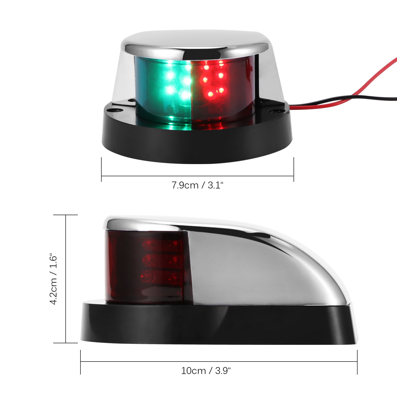 12v navigasjonslys led kombinasjon bauglys marine båt led røde grønne pongtonger seilingssignallys