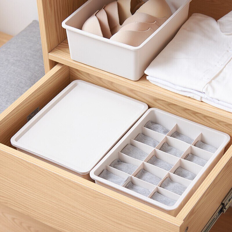 Sous-vêtements en plastique chaussettes cloison boîte de rangement empilable sous-vêtements finition boîte multi-fonctionnelle chambre rangement Organization