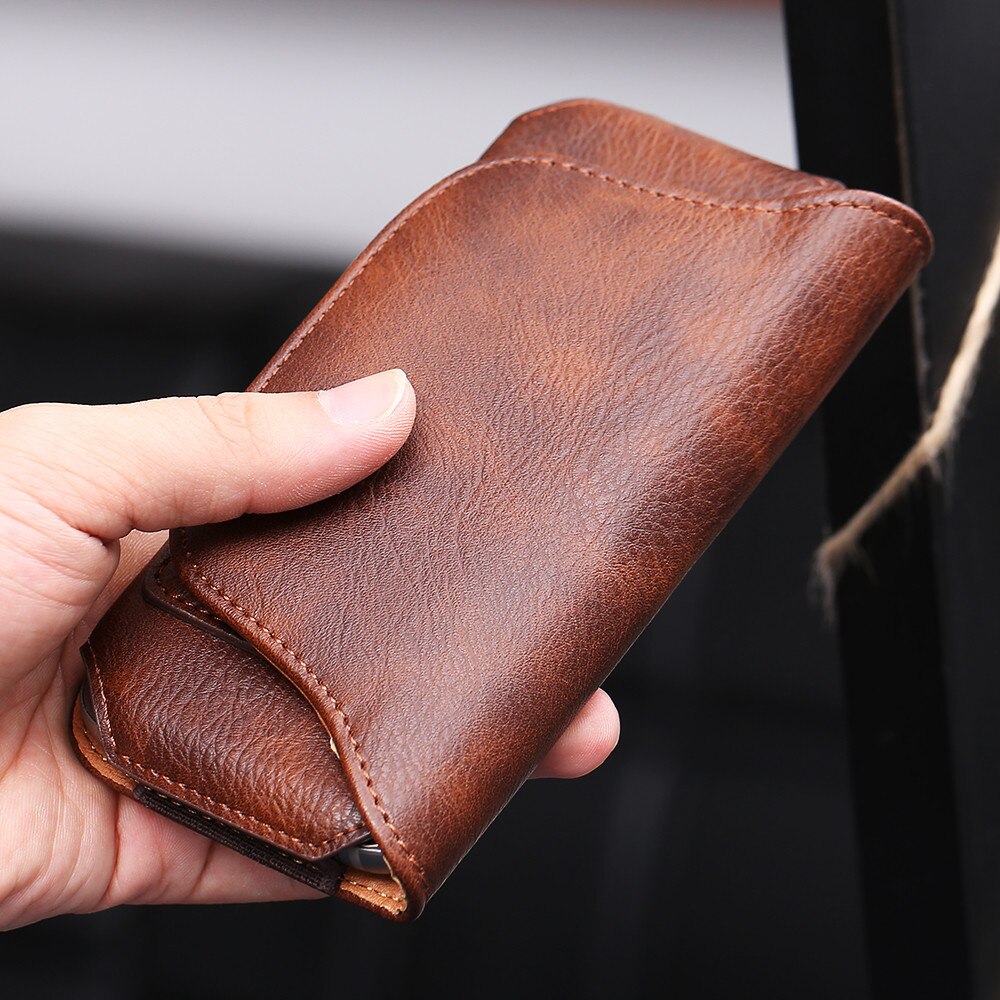 Kisscase læder telefonbæltetaske 6.5/5.8/4.7 '' taljetaske magnetisk telefontaske til iphone xr xs max 8 plus pose cover bælteclips