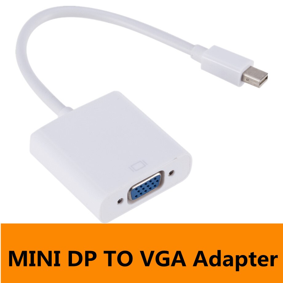 MINI DP To VGA Converter Cables 1080P MINI Display Port To VGA Converter Mini DP To VGA Converter Adapter for PC Laptop: White MINI DP