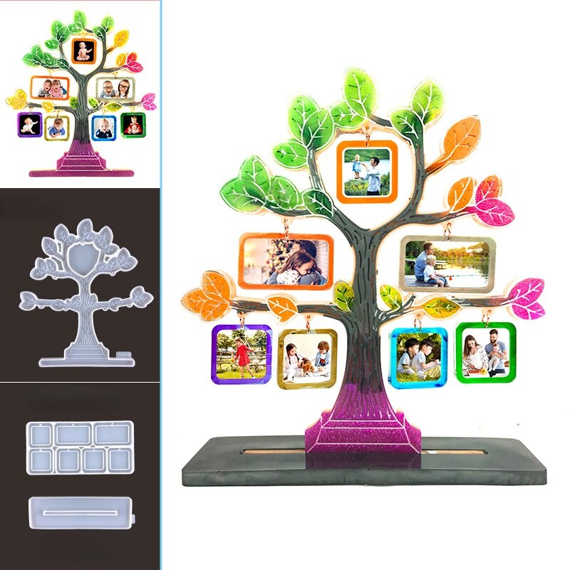 Big Tree Photo Frame Epoxy Resin Mold DIY Crystal Tree-shaped Photo Frame Silicone Mold