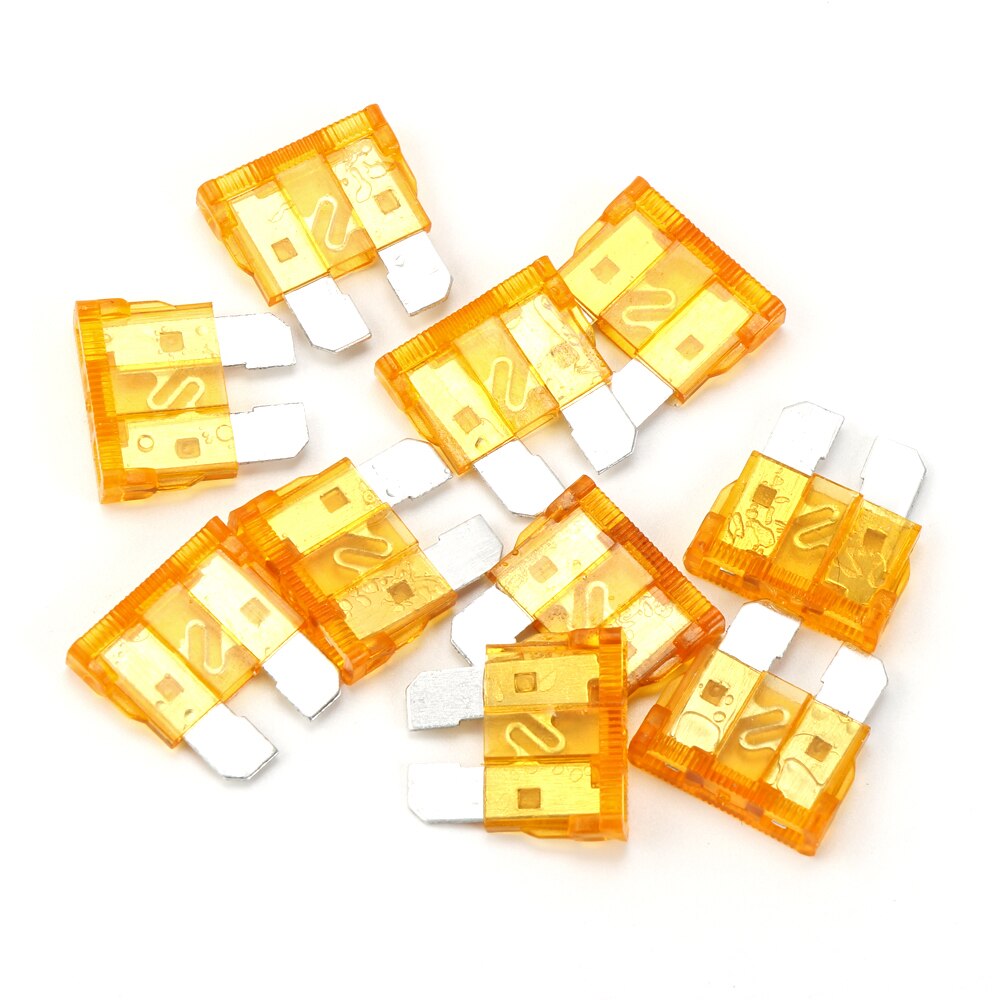 100pc 2/3/5/7.5/10/15/20/25/30/35A Car Truck Blade Fuses AMP Plastic Box Assortment with Clip Auto Blade Type Fuse Set
