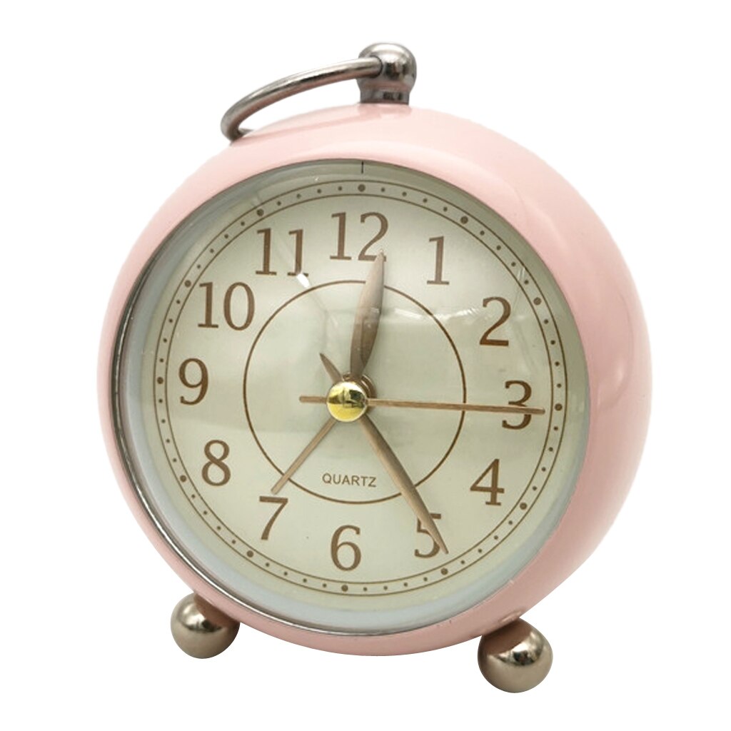 Alarm Clock Home Decor Bedside Desk Clock Vintage Silent Mute Quartz Analog Battery Operated Non-Ticking for Kids Bedroom