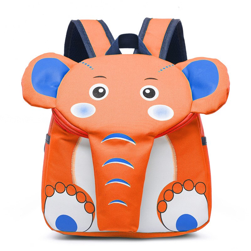 Subiu Sacos De Escola para Meninas Meninos Elefante Criativo 3D Projeto Animal Crianças Sacos de Crianças Mochila Mochila Escolar Dos Desenhos Animados Schoolbag: Laranja