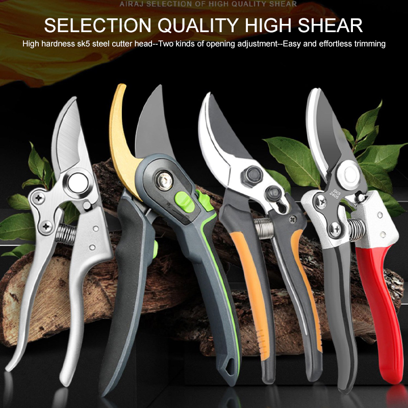 Plant Stainless Steel Trim Horticulture Pruner Cut Secateur Shrub Garden Scissors Tools Branch Orchard Pruning Shears Home Set