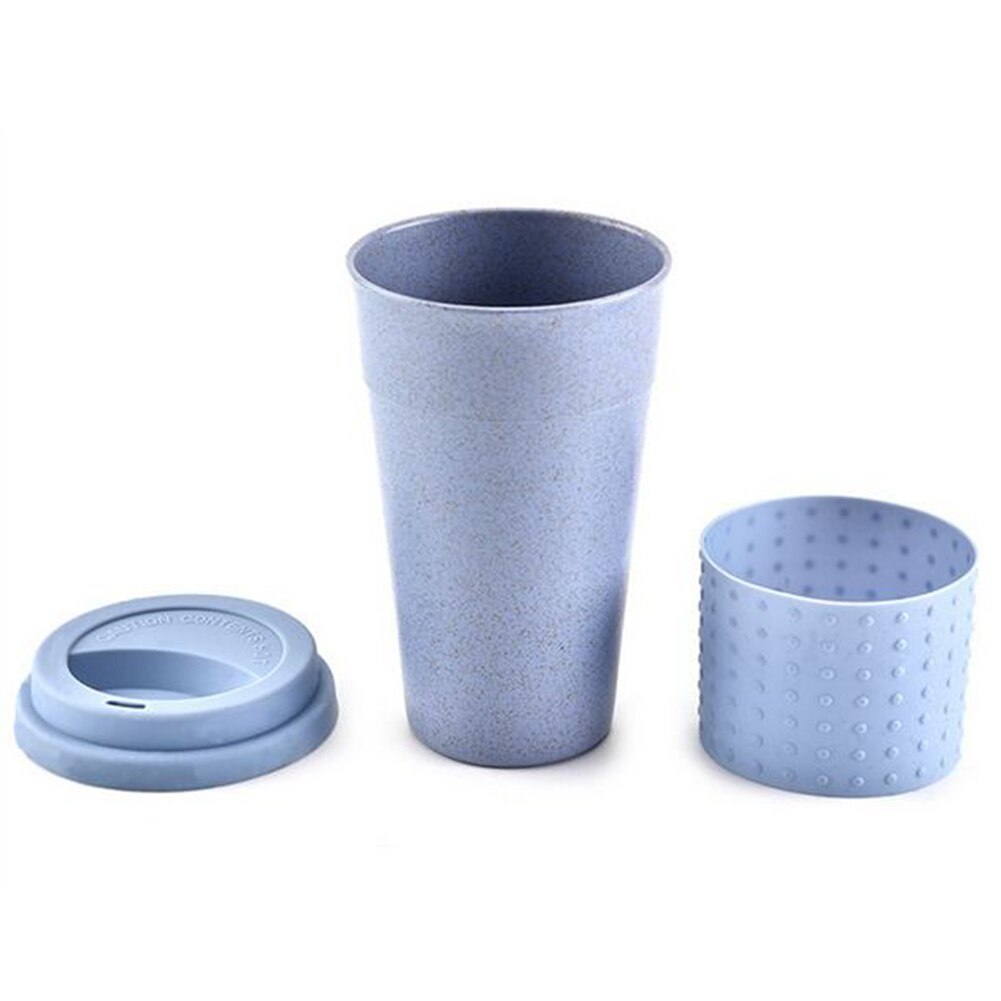 Portable Practical Reusable PP Biodegradable Wheat Straw Coffee Cups Eco Friendly Non-slip Solid Travel Car Mugs Useful Outdoor