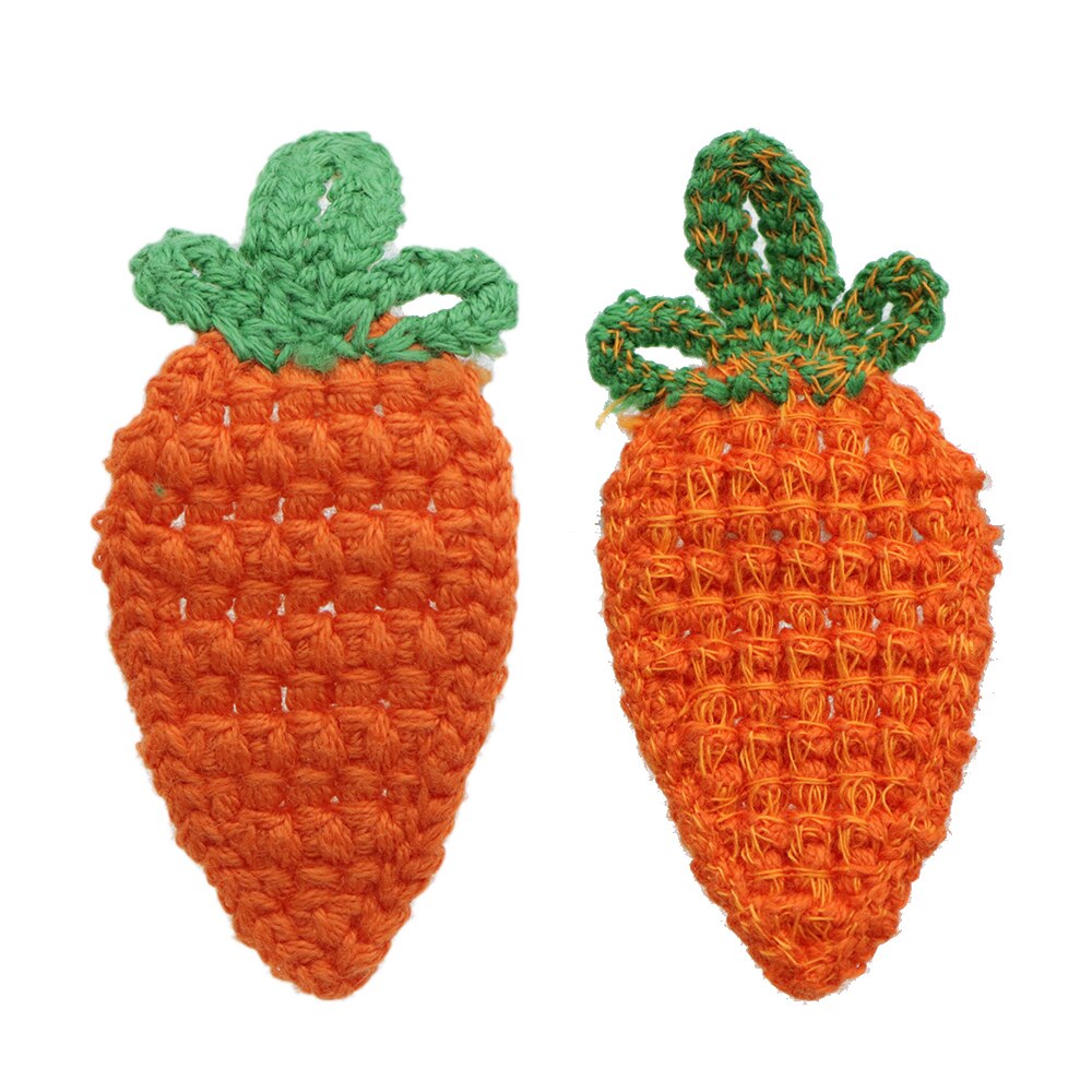 10pcs Handmade Woolen Yarn Crochet Knitted Carrot applique Patchwork DIY needlework sewing accessories Cloth patch,10Yc12529