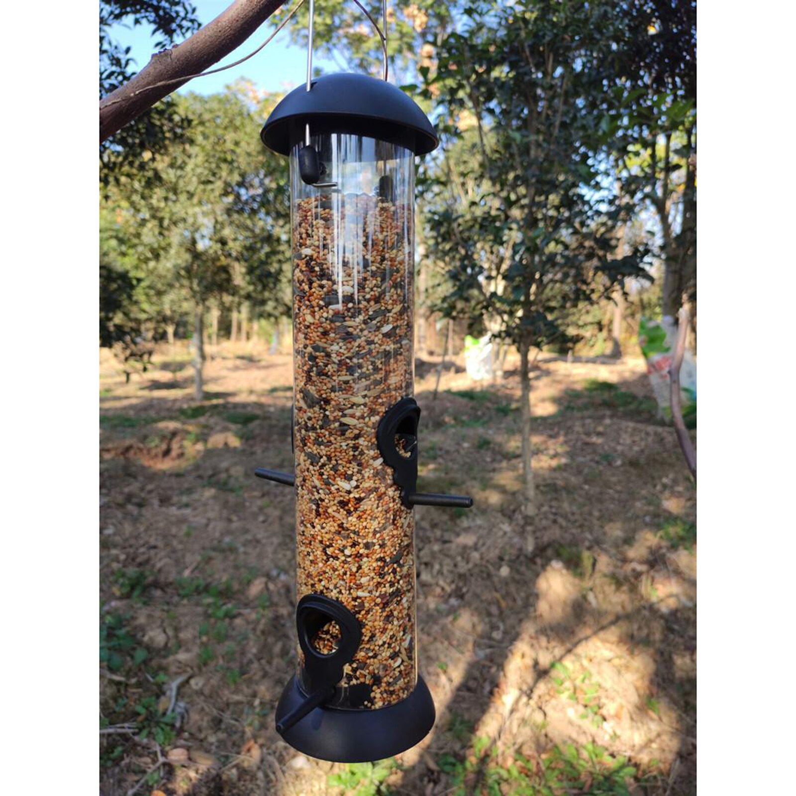 View of Window Bird Feeder Seed Food Dispenser Box for Out... – Vicedeal