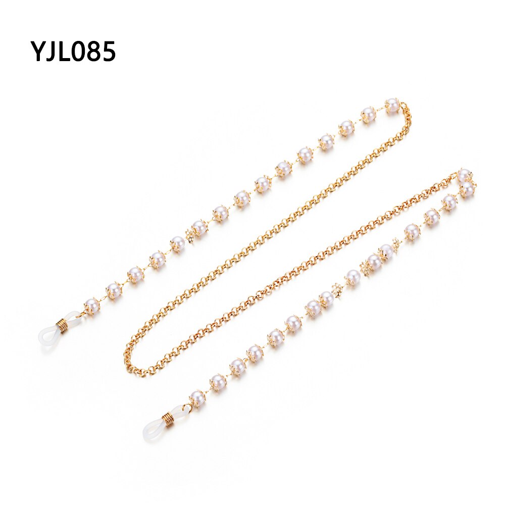 Leesbrilketting voor dames metalen zonnebrilhouder ketting parel kralen brilkettingen brillenhouder: Yjl 085