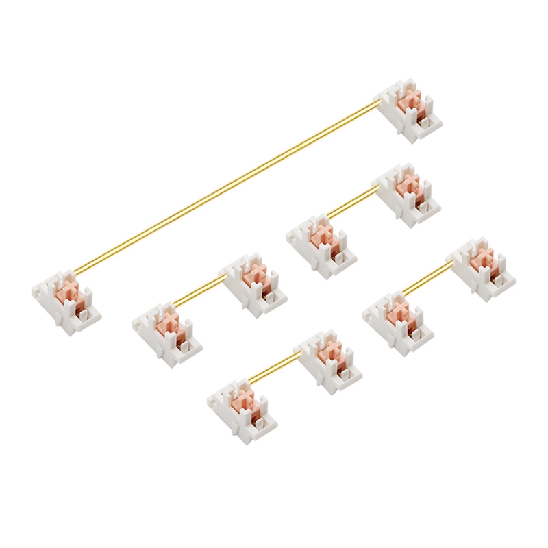 Gold Plated Plate Mounted Stabilizer for Custom Mechanical Keyboard 2U 6.25U (White Pink)