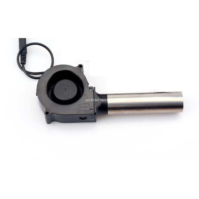 7530 BBQ Blower Met Luchtkanaal DC12V 220V Passen Snelheidsregelaar voor Brandhout Barbecue Kachel Stille Fan