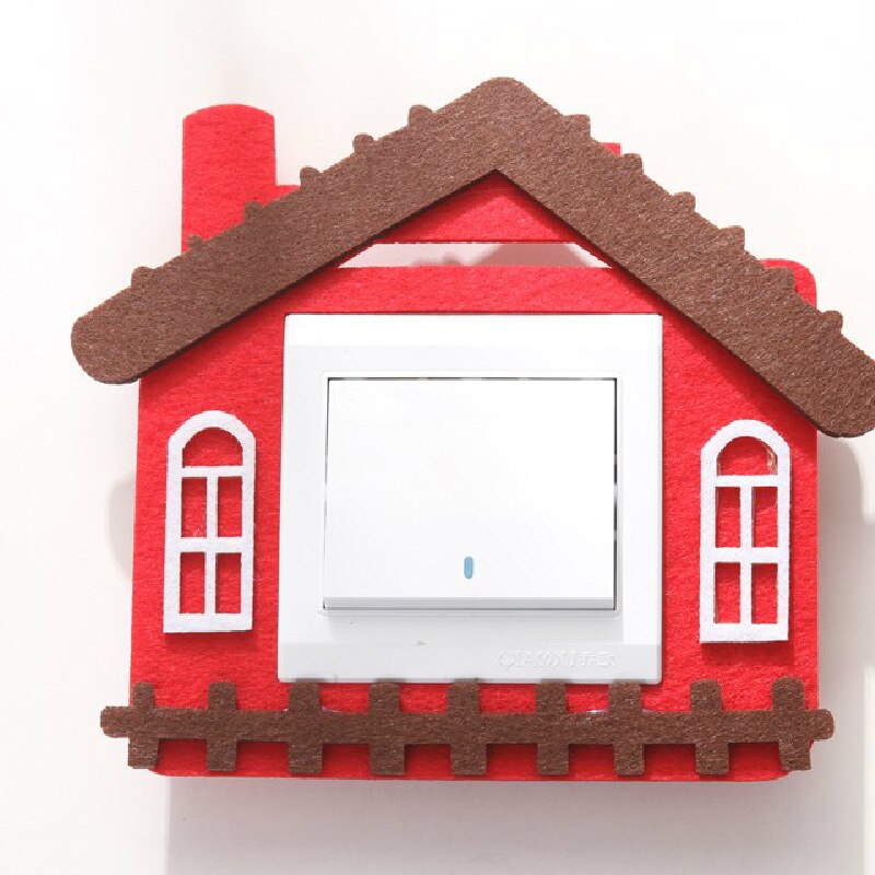 Cute cartoon felt switch stickers Hollow switch stickers home without hurting the wall Adhesive switch cover: 05