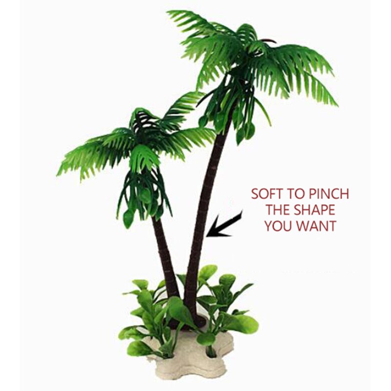 Aquariumplant kunstmatige tropische kokosnoot decoratieve aquariumdecoratie groene boom accessoires ornament 1pc