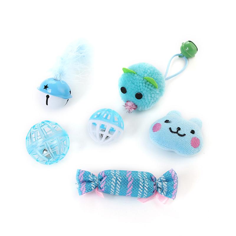 Zesdelige kattenspeelgoed kerstplezier kattenpoot speelgoed combinatie puppy kous diverse speeltjes huisdier interactief spel benodigdheden