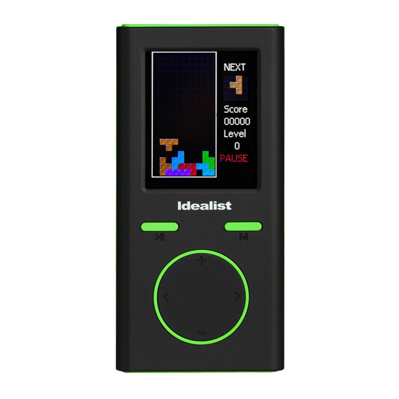 Idealist-reproductor MP4 de goma para deporte reloj despertador ligero para estudiantes, con grabación de fotos, FM, TF, E-Book, con altavoz, auricular: Green / 8 GB