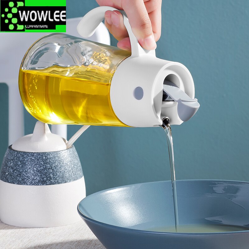 Distributeur automatique de bouteilles d&#39;huile à couvercle ouvert, Sauce créative, verre de cuisson, bouteille de rangement étanche, salade, outil de cuisine, accessoire