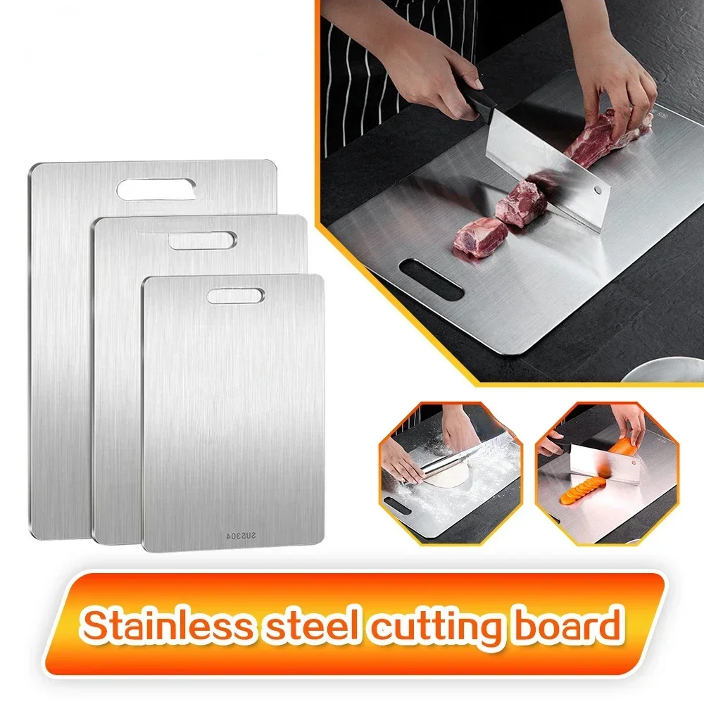 Panneau et planche à découper en acier inoxydable 316, planche à découper épaisse Double face pour la cuisine et la maison, bloc de pâte à pétrir