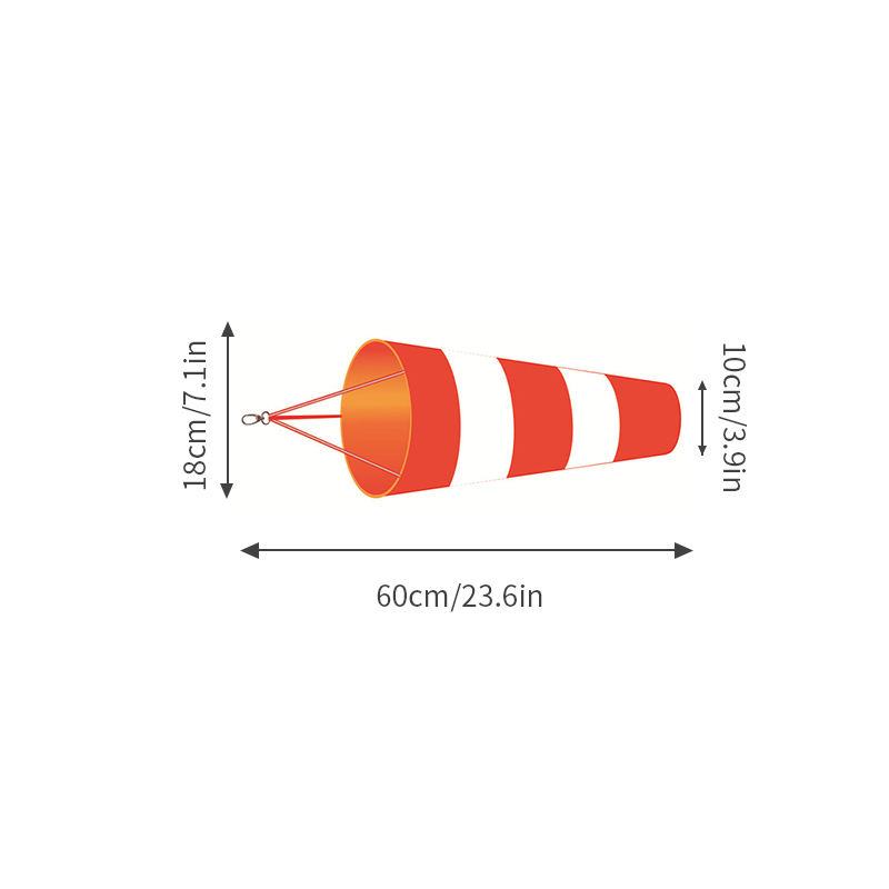 Manchon à vent extérieur 60/80/100cm, mesure de la Direction du vent, ceinture réfléchissante, girouette anti-déchirure pour aéroport, Aviation, jardin, ferme
