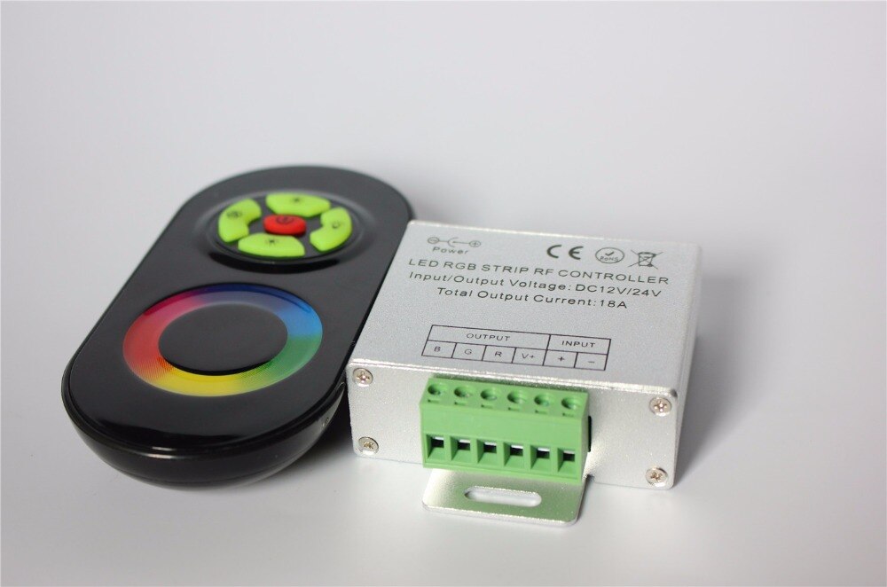 Rgb Led Controller,DC12,24V 5 Toetsen Aluminium Shell Rf Touch Rgb Controller Voor Led Strip 5050 3528 Rgb Wandlampen