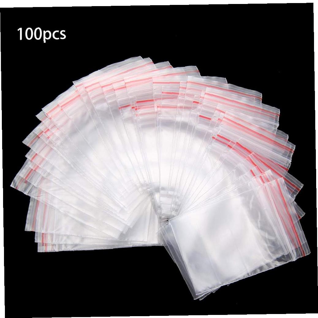 100 Pcs Kleine Clear Rits Zakken Hersluitbare Ziplock Opslag Plastic Zakken Voor Sieraden Card Candy 5X7 Cm