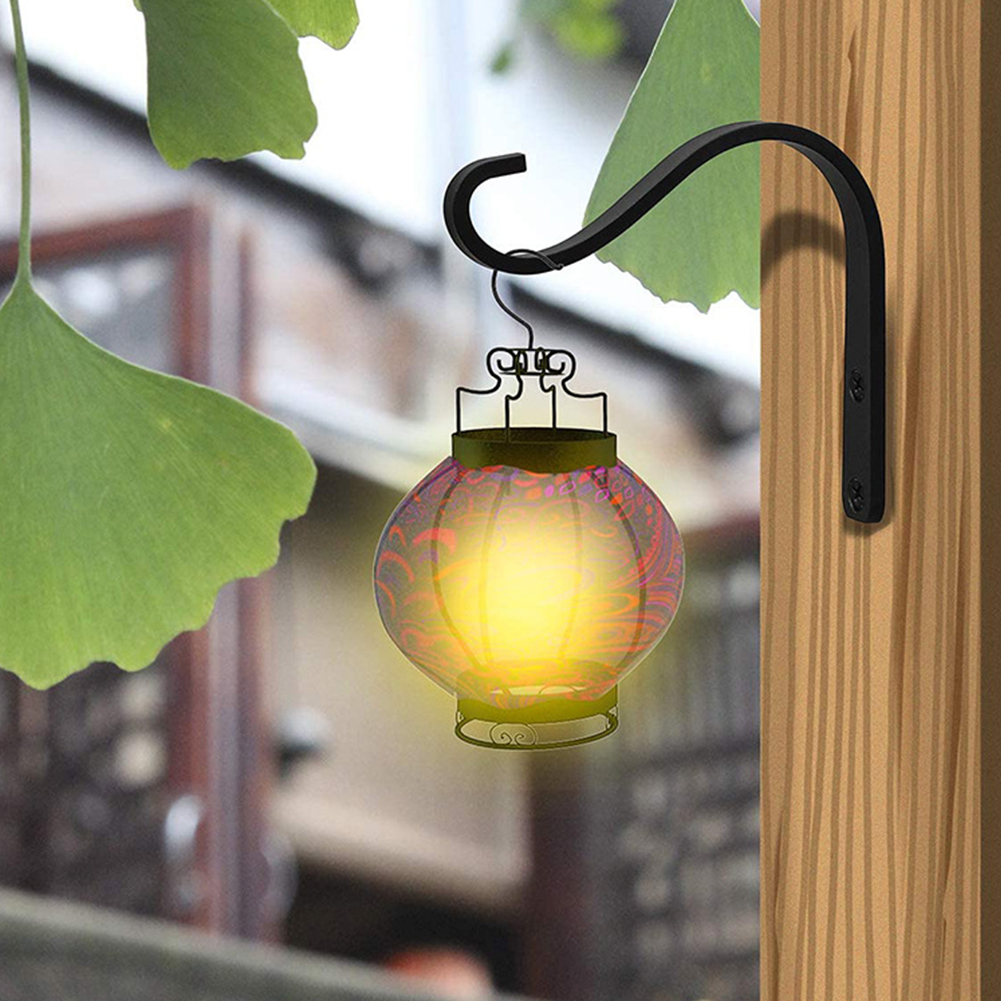 Lanterne suspendue avec crochet en fer forgé, support mural pour Pot de fleur, panier suspendu pour jardin lumineux