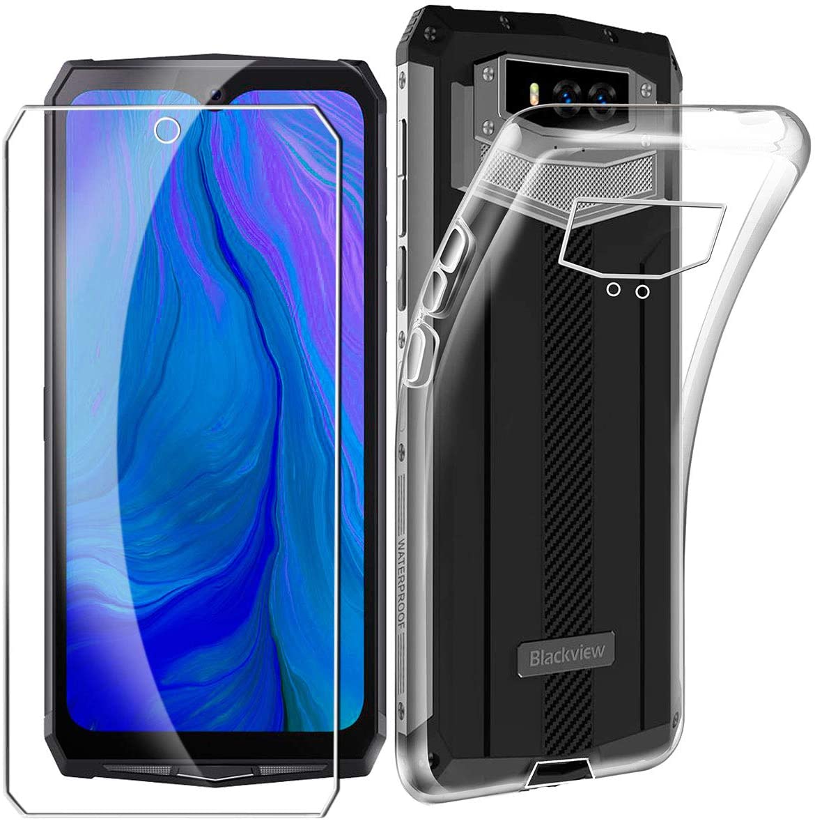 Blackview BV9100 6.3'' Case Soft Case with Tempered Glass For Blackview BV9100 Case Funda Capa