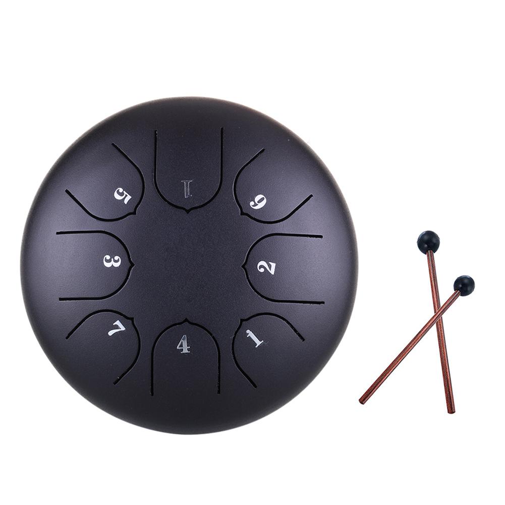 6 Inch 8 Inch Stalen Tong Drum Set 8 Tune Tong Drum Hang Drum Met Gewatteerde Drum Tas Hamers Stickers ondersteuning: 6inches Black