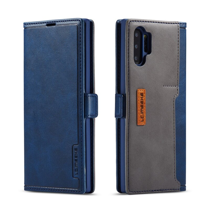 Do Samsung Note 20 Ultra etui z klapką magnetyczną na Samsung Galaxy Note 20 10 Plus 10 + 9 etui ze skóry Vintage portfel: Samsung Note 9 / Niebieski