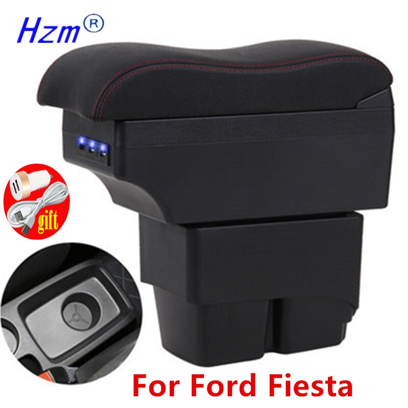 For Ford Fiesta MK7 Armrest Box Central Store Centre Console with cup holder car-styling products accessories part