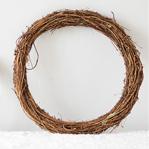 Natural Grapevine Wreath Star Heart Ring Shape DIY Crafts Base for Christmas Wreath Garland Home Decoration: ring / 15cm