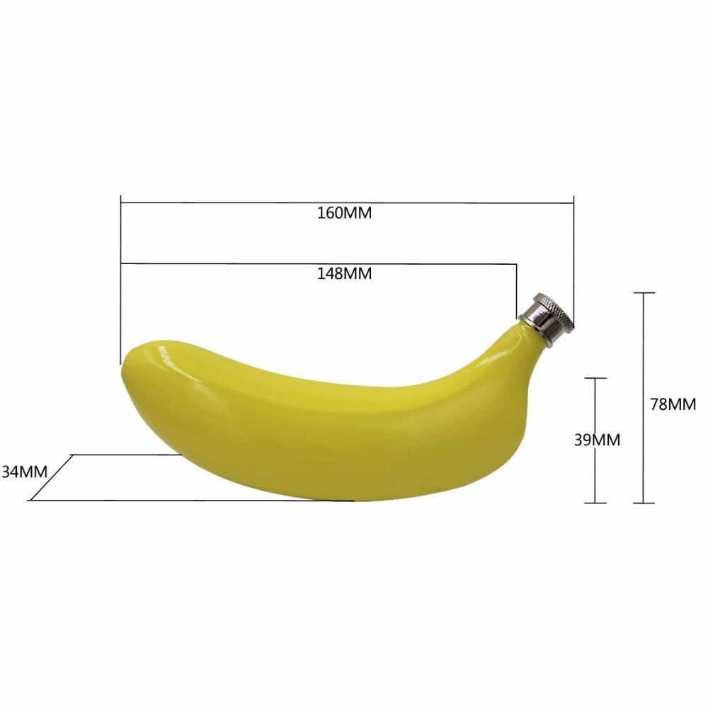 Mini 5oz rostfritt stål 304 vodka tratt whiskyflaska hip flaska bärbar ficka banan sprit flagon alkohol flaska lppunk