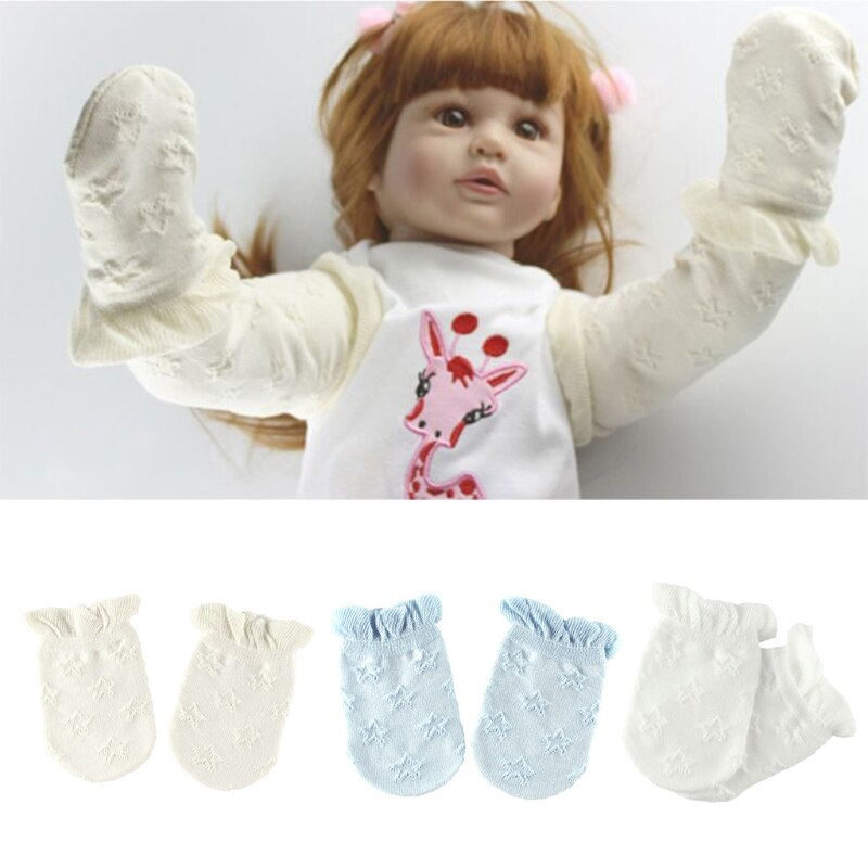 1 paar Baby Handschuhe Fäustlinge Weiche Baumwolle Gestrickte Wärmer Socken Sox Dusche