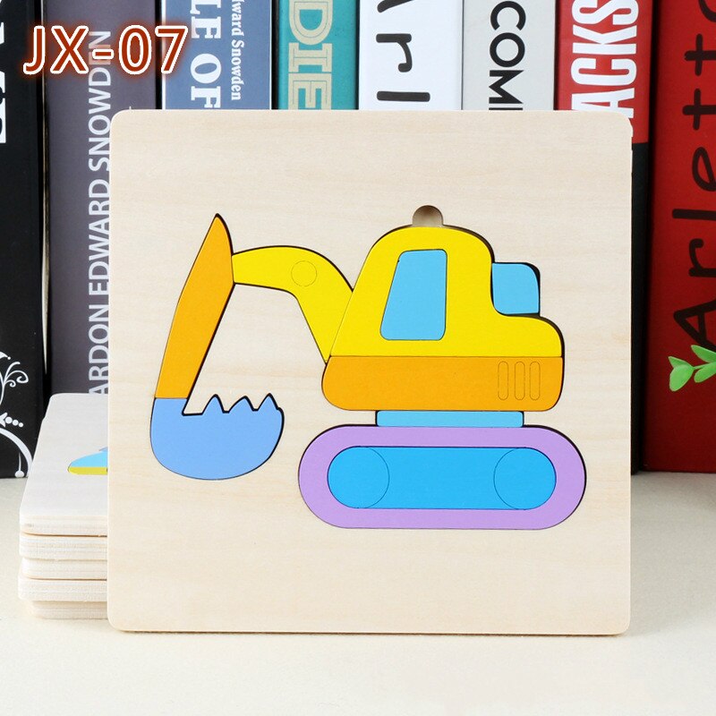 Intelligence Kids Toy Wooden 3D Puzzle Jigsaw Tangram for Children Baby Cartoon Animal/Traffic Puzzles Educational Learning: Army Green