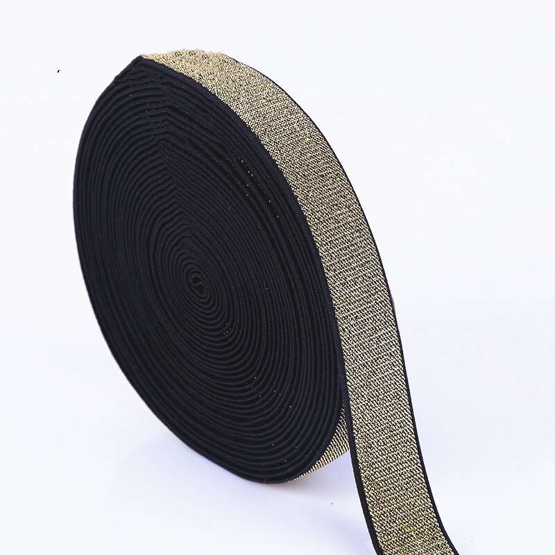 Gold Silk Silver Flat Elastic Bands 10/15/25/40mm High-density Woven Rubber Band DIY Garment Trousers Sewing Accessories 1M