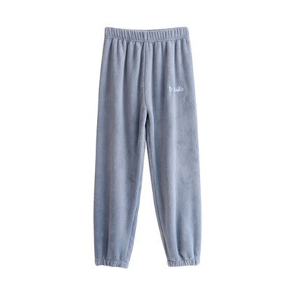 Pyjama en velours pour femme, pantalon en flanelle, intérieur, bain, corail, , printemps, hiver, 2022: Bleu