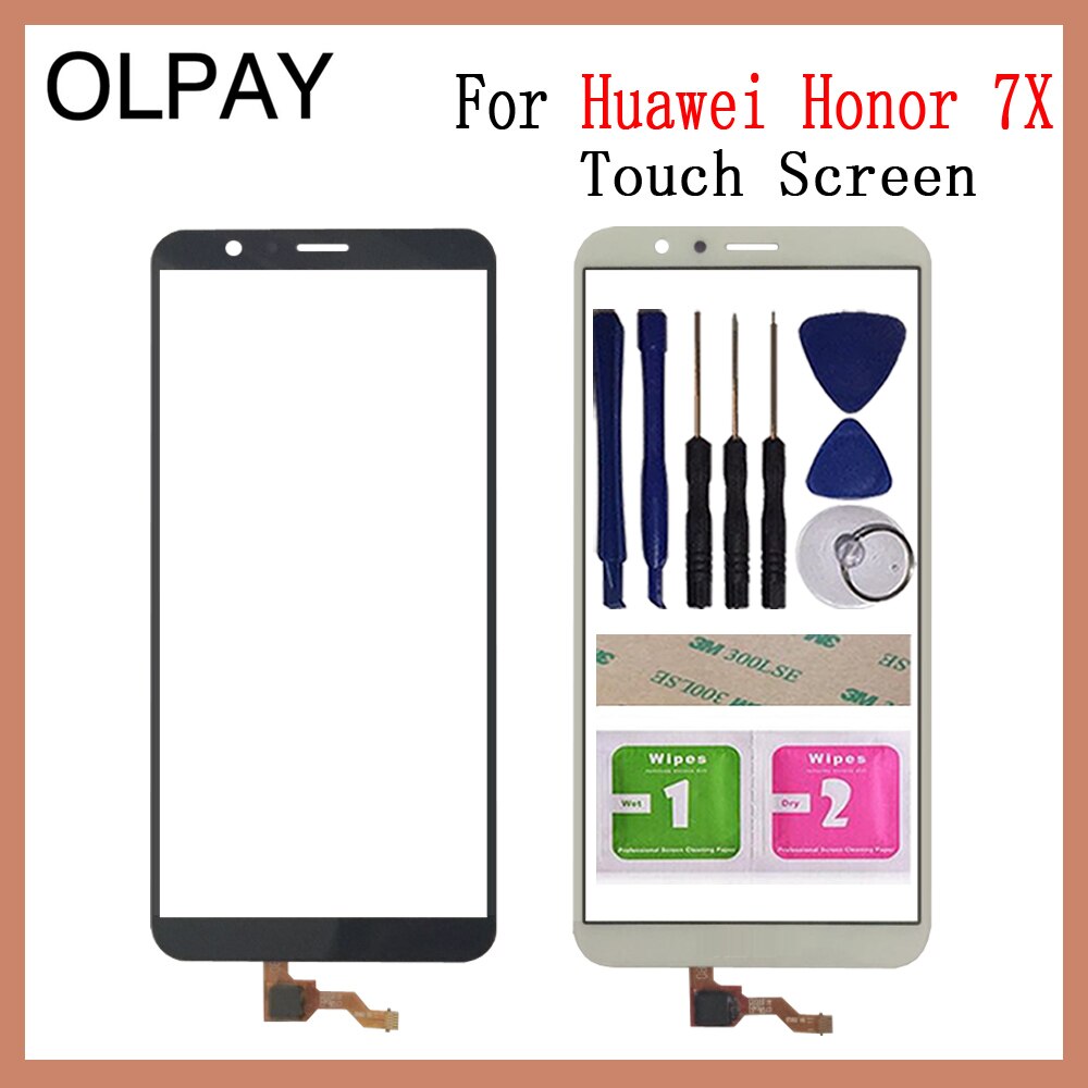 5.93 ''Touch Screen Voor Huawei Honor 7X Touch Screen Glas Digitizer Panel Lens Sensor Glas Tools Gratis Lijm En doekjes