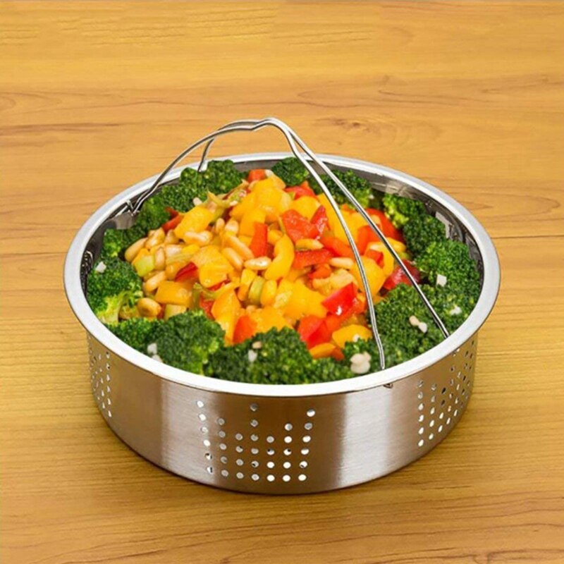 3Pcs/Set Pressure Cooker Accessories Stainless Steel Steam Basket with Egg Steamer Rack, Divider for Kitchen Cooking