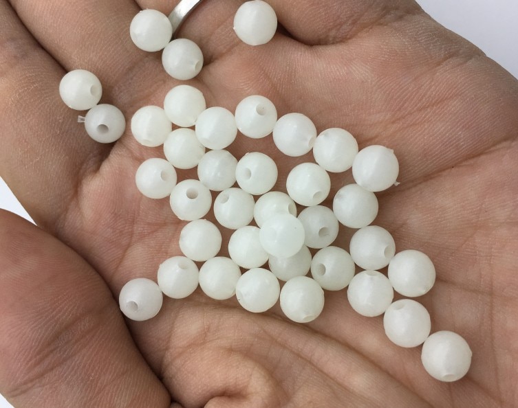 Rompin 100 stk/parti lysende perler fiskeplads bønner runde flydebolde prop lyskugler havfiskegrej lokketilbehør